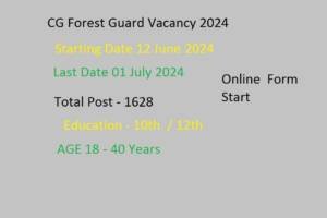 CG Forest Guard Vacancy 2024