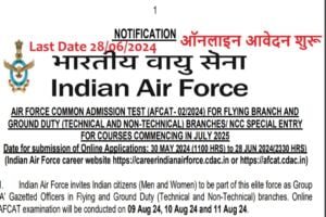 Indian Airforce AFCAT 02/2024 Vacancy 2024