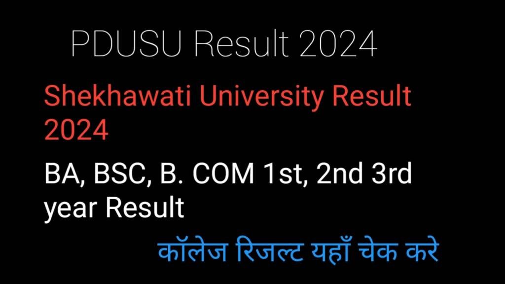 Shekhawati University result 2024