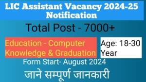 LIC Assistant Vacancy 2024 25 Notification