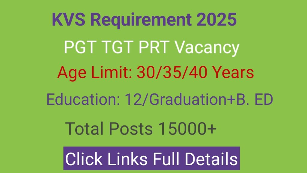 KVS New Vacancy 2025