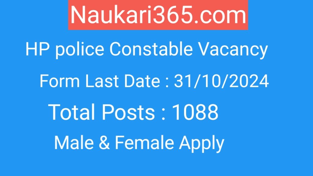 HP Police Constable Vacancy 2025