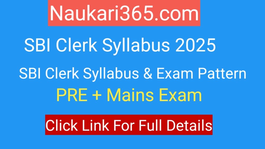 SBI Clerk Syllabus 2025 In Hindi