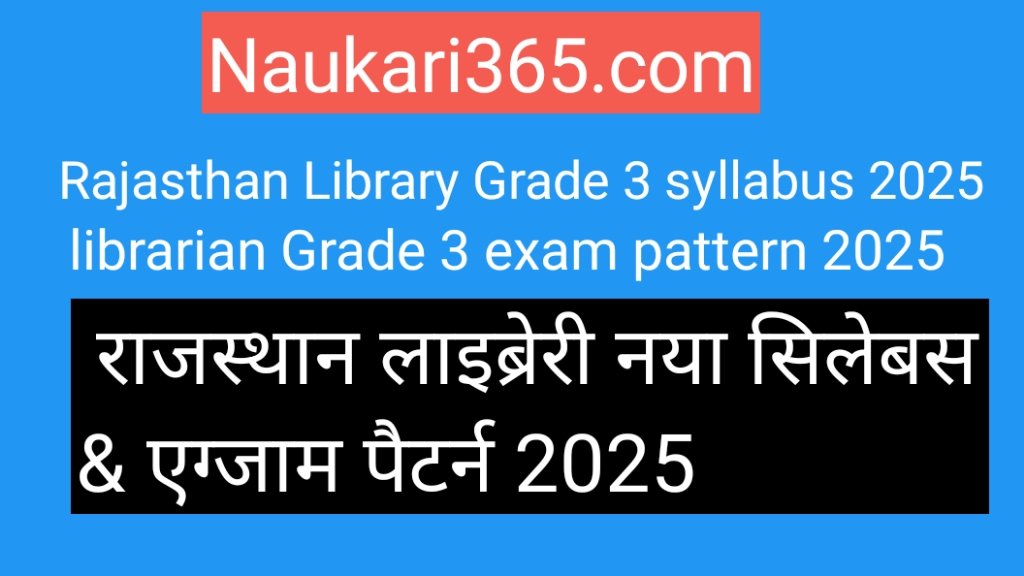 Rajasthan Librarian Grade 3 Syllabus 2025