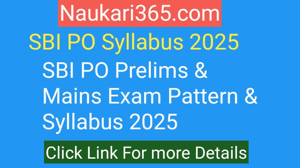 SBI PO Syllabus 2025