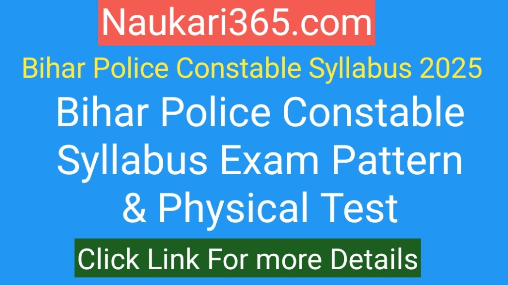 Bihar Police Constable Syllabus 2025