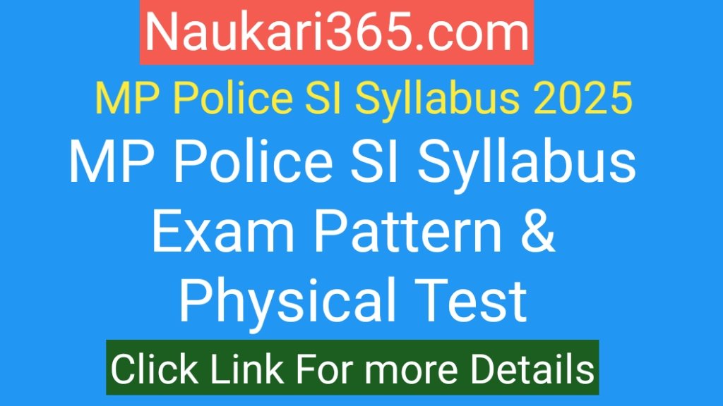 MP Police SI Syllabus 2025