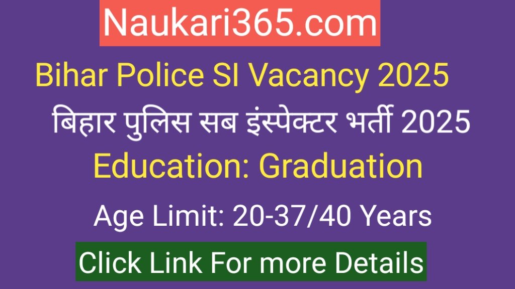 Bihar Police SI Vacancy 2025