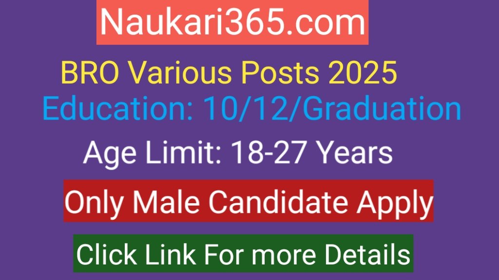 BRO Vacancy 2025 Notification