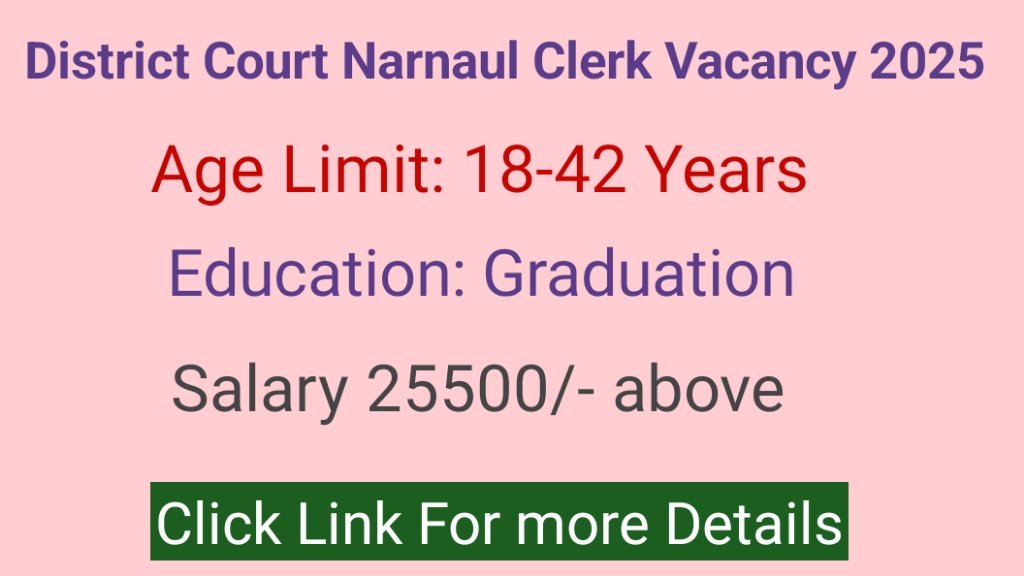 District Court Narnaul Clerk Vacancy 2025