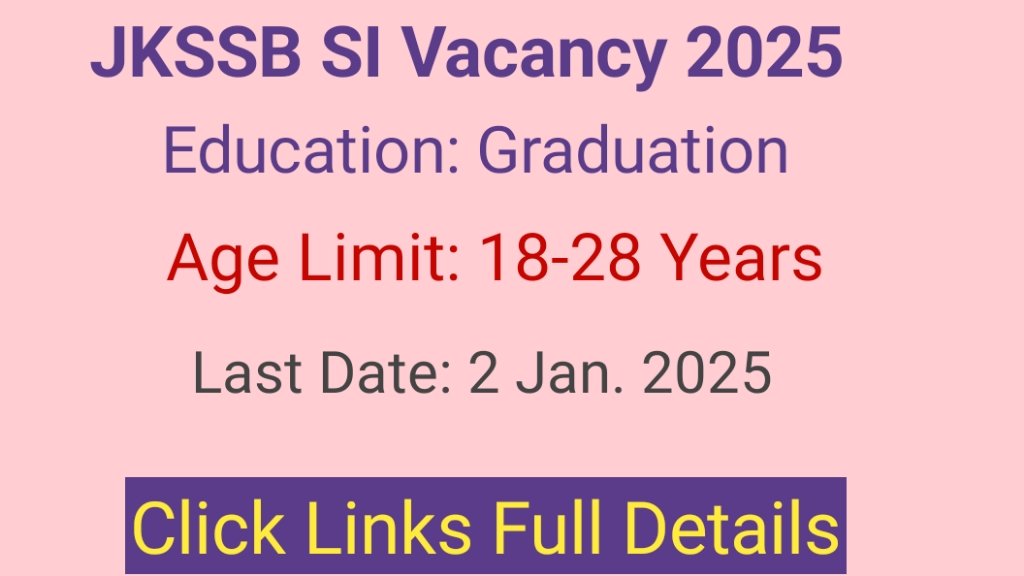 JKSSB Sub-Inspector Vacancy 2025
