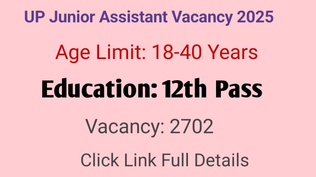 UPSSSC Junior Assistant Vacancy 2025