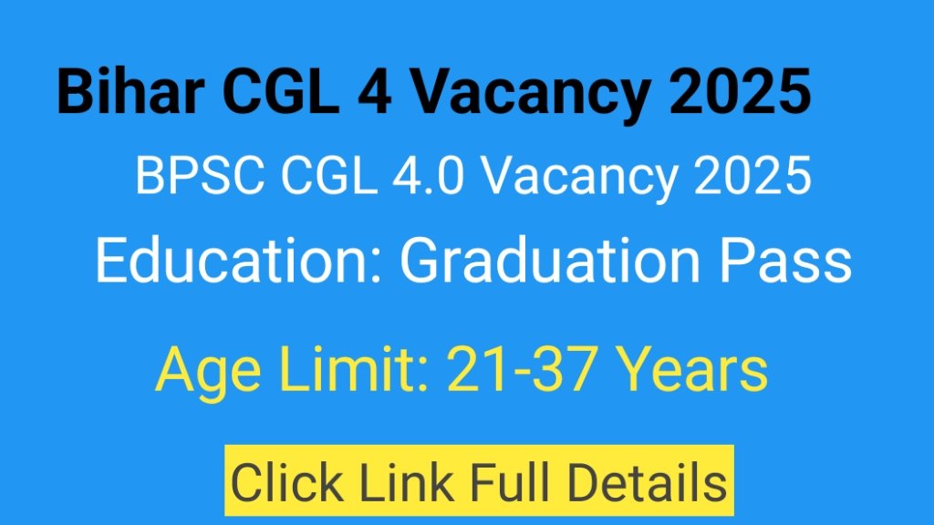 Bihar CGL 4 Vacancy 2025 Apply Online