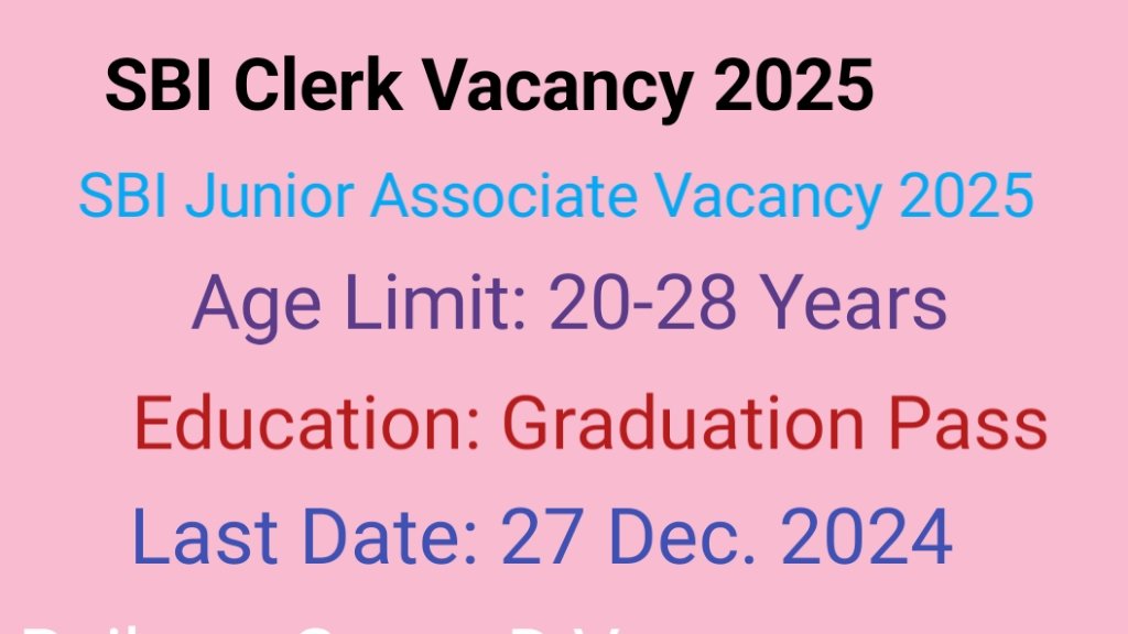 SBI Clerk Vacancy 2025 Apply Online