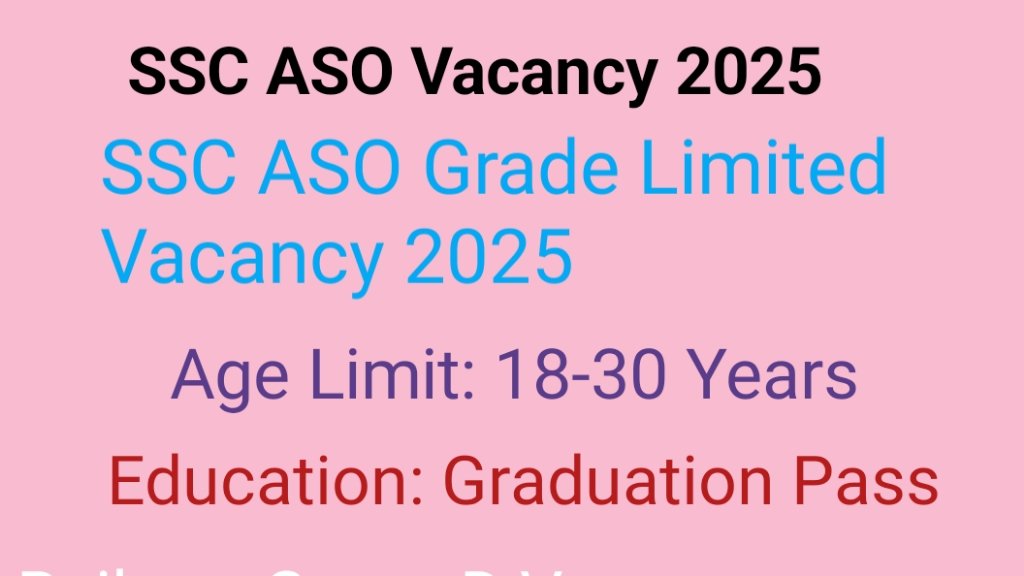 SSC ASO Vacancy 2025 Apply Online