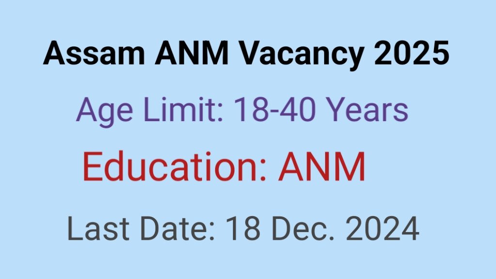 Assam ANM Vacancy 2025 Apply Online