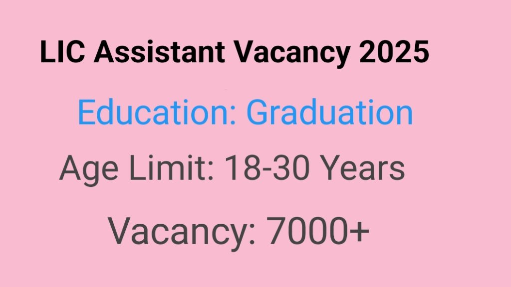 LIC Assistant Vacancy 2025 Apply Online