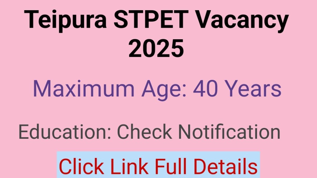 Tripura STPET Vacancy 2025 Apply Online