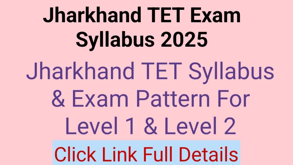 Jharkhand TET Syllabus 2025 PDF Download