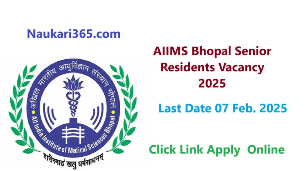 AIIMS Bhopal Senior Residents Vacancy 2025