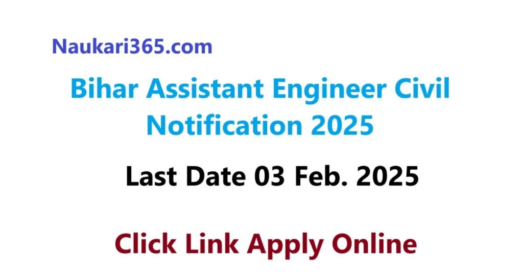 Bihar Assistant Engineer Vacancy 2025 Apply Online