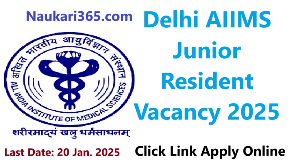 Delhi AIIMS Junior Resident Vacancy 2025