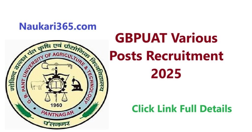 GBPUAT Various Posts Recruitment 2025