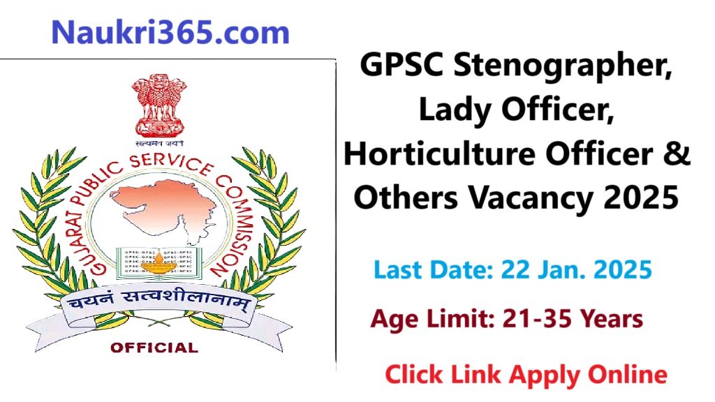 GPSC Various Vacancy 2025 Apply Online