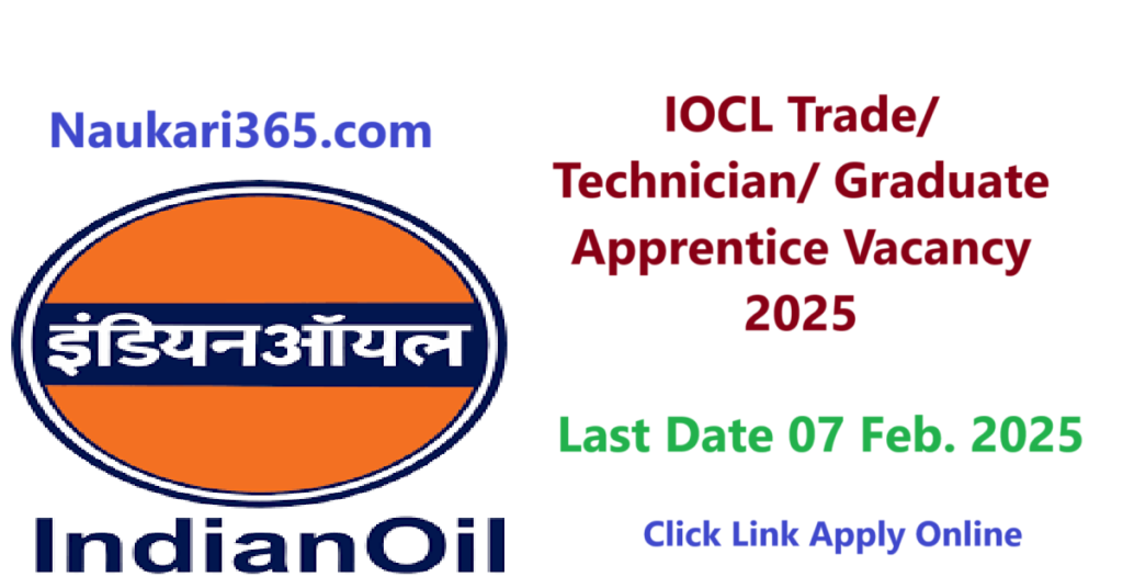 IOCL Various Apprentice Vacancy 2025 Apply Online