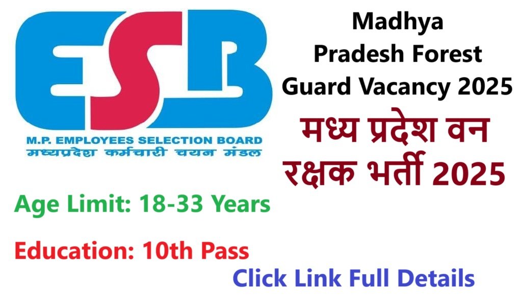 MP Forest Guard Vacancy 2025 Notification