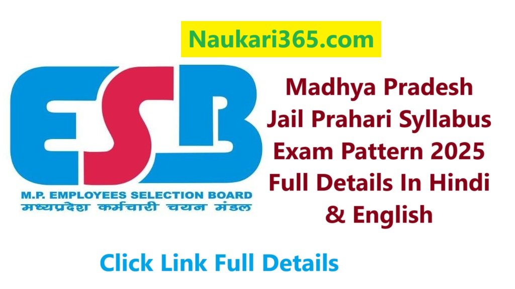 MP Jail Prahari Syllabus 2025 PDF Download