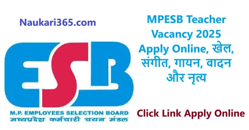 MPESB Teacher Vacancy 2025 Apply Online