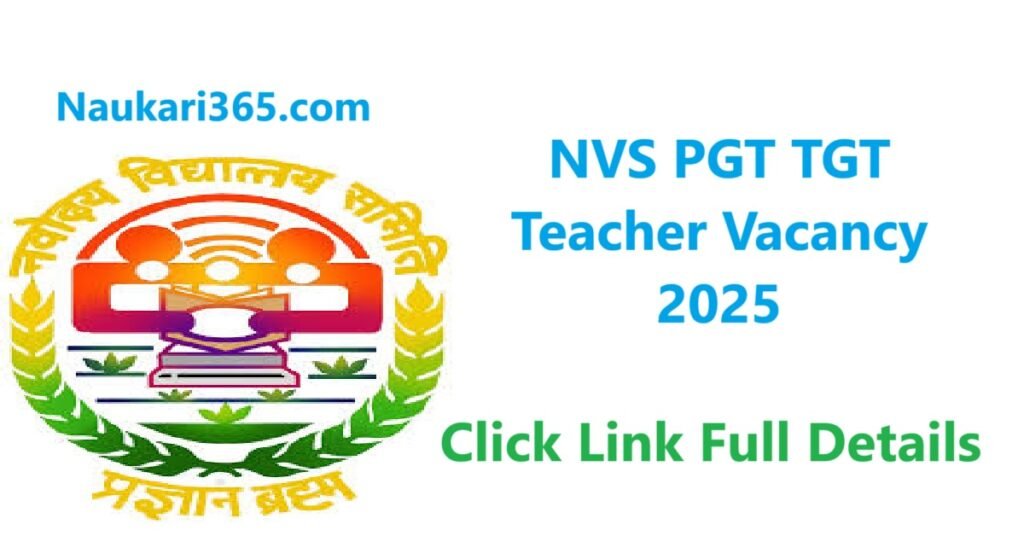 NVS PGT TGT Teacher Vacancy 2025 Notification