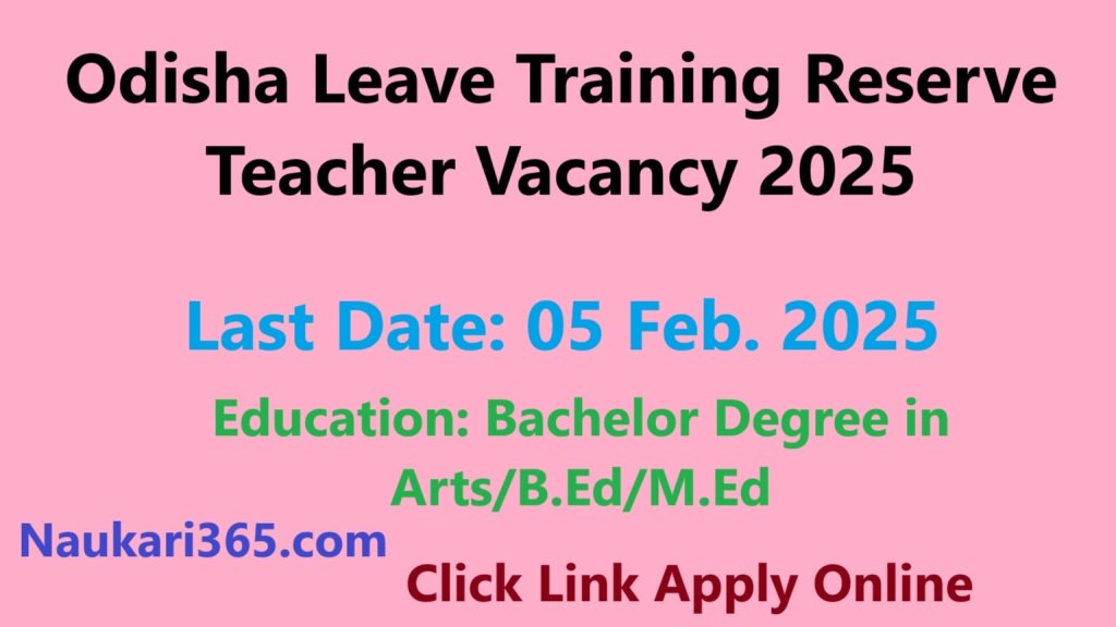 OSSC Leave Training Reserve Teacher Vacancy 2025