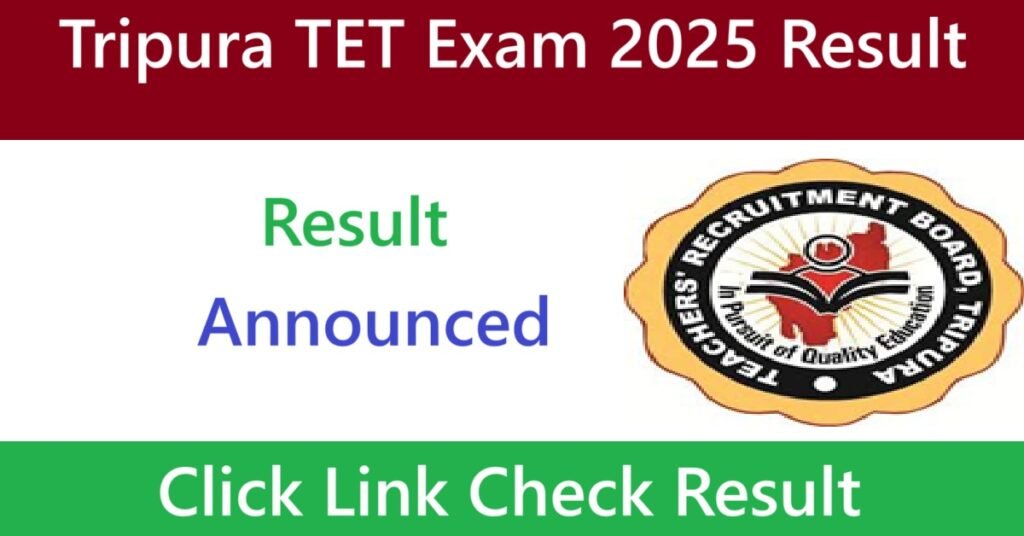 Tripura TET Exam 2025 Result