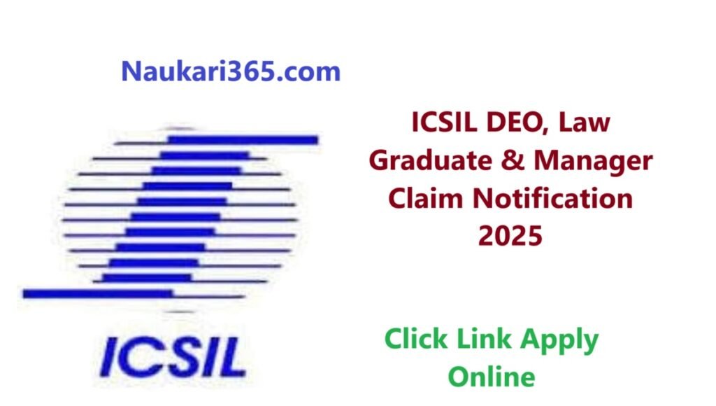 ICSIL DEO Vacancy 2025 Apply Online