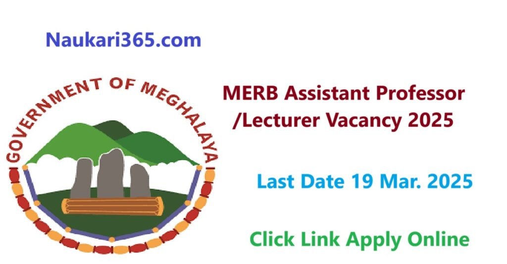 MERB Assistant Professor Vacancy 2025 Apply Online