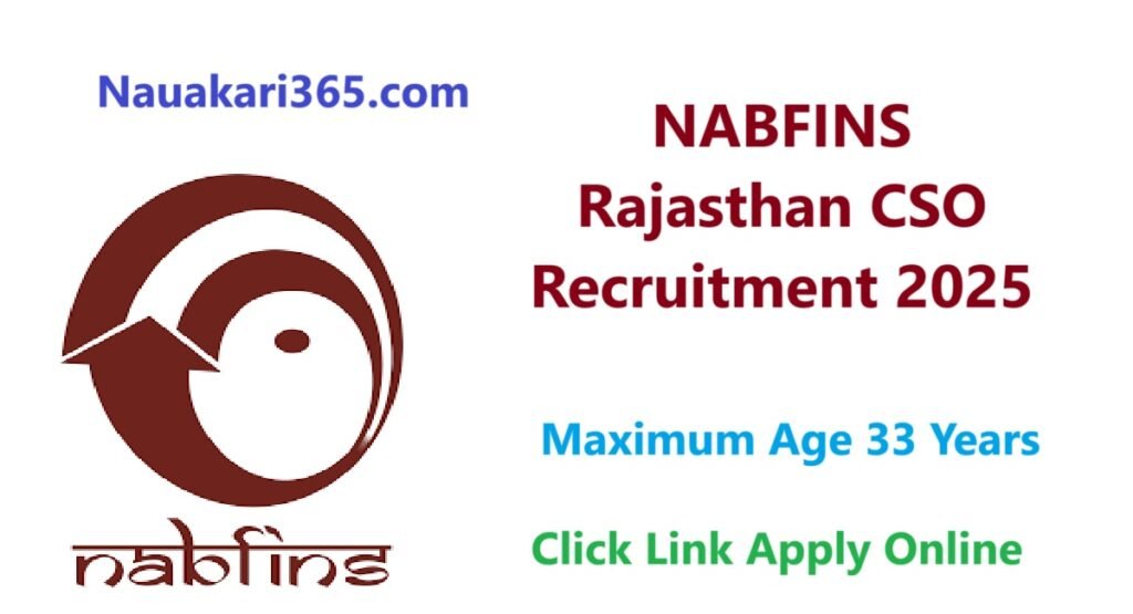 NABFINS Rajasthan CSO Vacancy 2025 Apply Online
