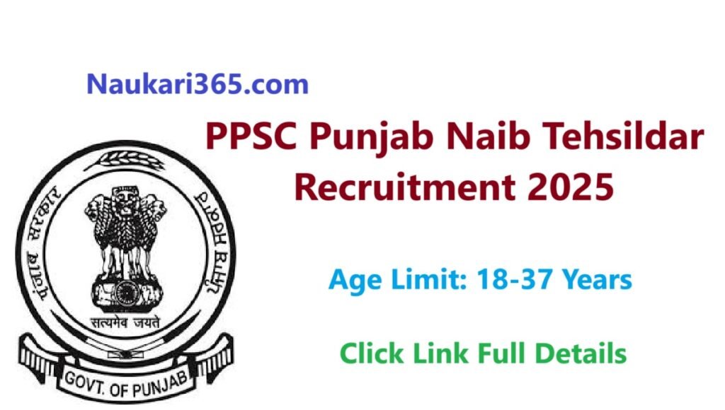 PPSC Naib Tehsildar Vacancy 2025 Notification