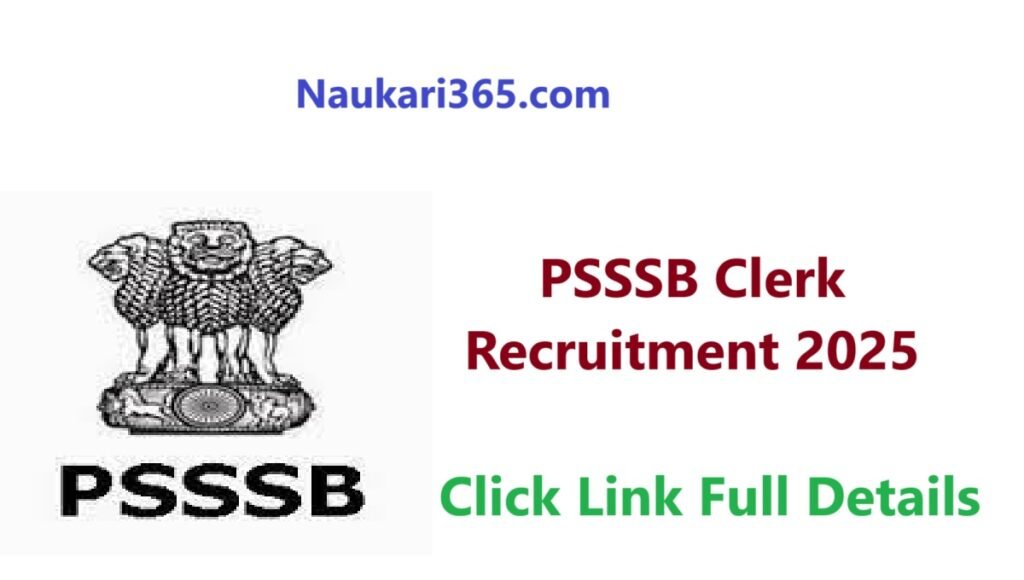 PSSSB Clerk Vacancy 2025 Notification