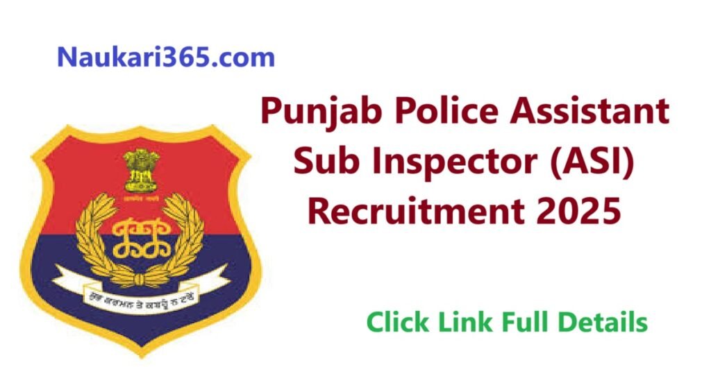 Punjab Police ASI Recruitment 2025