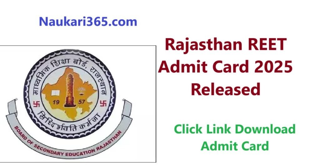 Rajasthan REET Admit Card 2025 Released