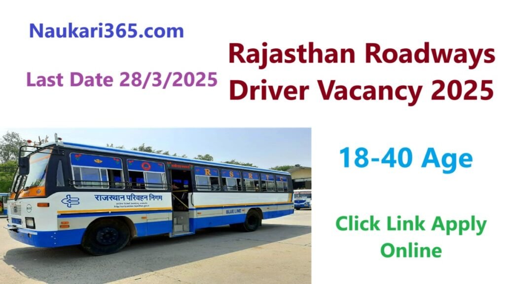 Rajasthan Roadways Driver Vacancy 2025 Apply Online