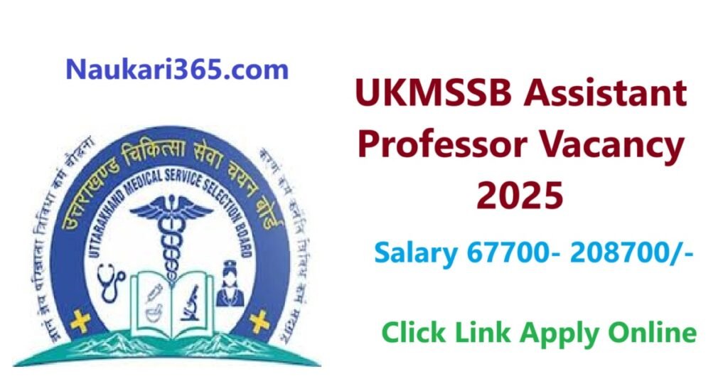 UKMSSB Assistant Professor Vacancy 2025