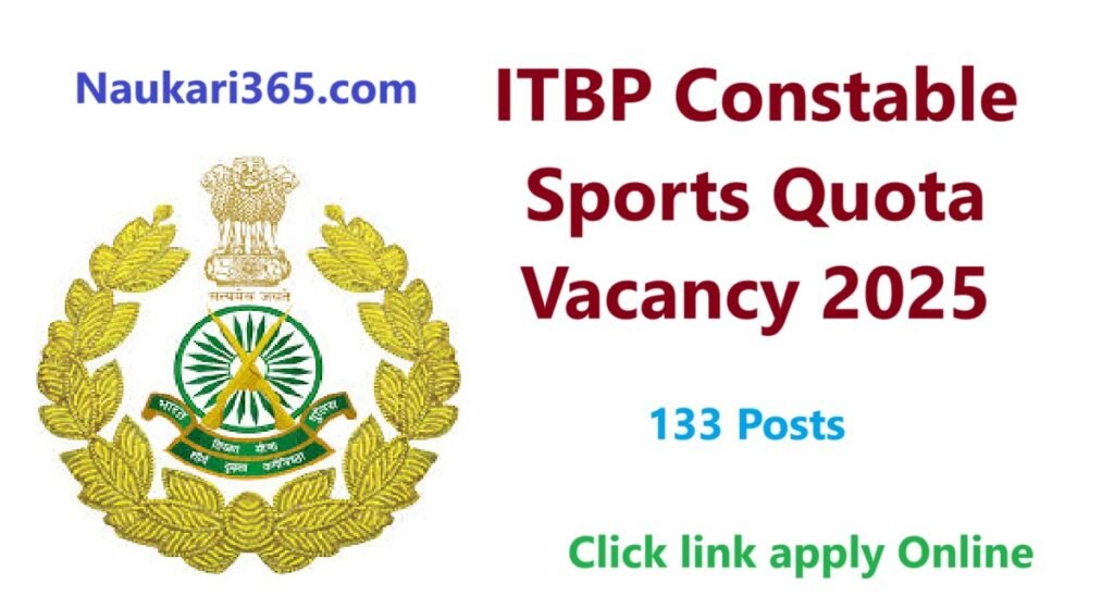 ITBP Constable Vacancy 2025 Apply Online