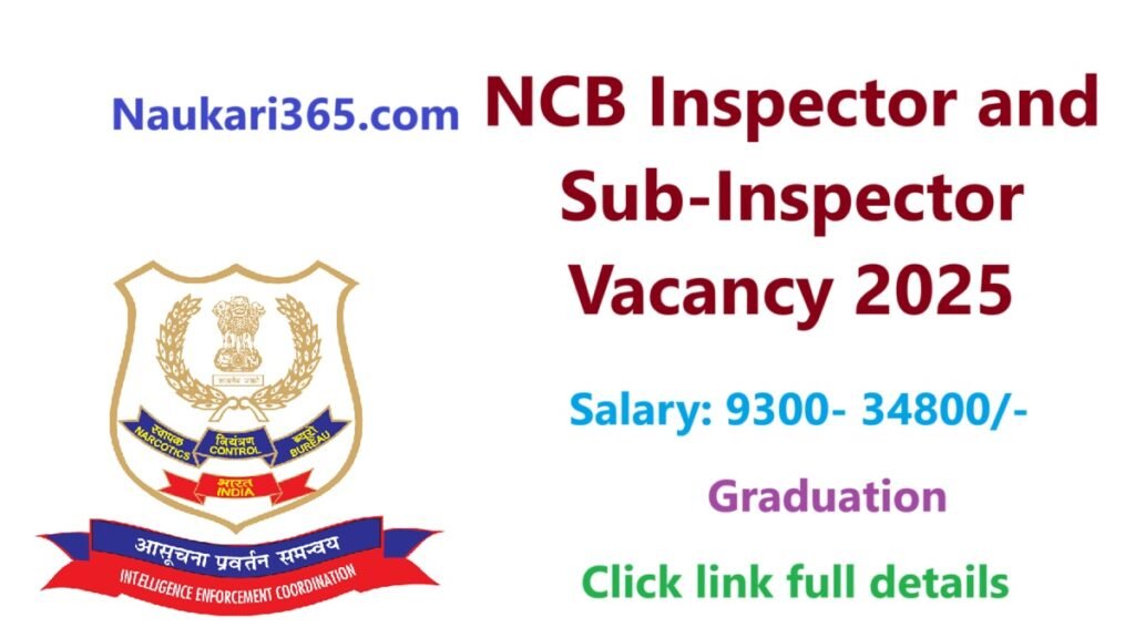 NCB Inspector and Sub-Inspector Vacancy 2025