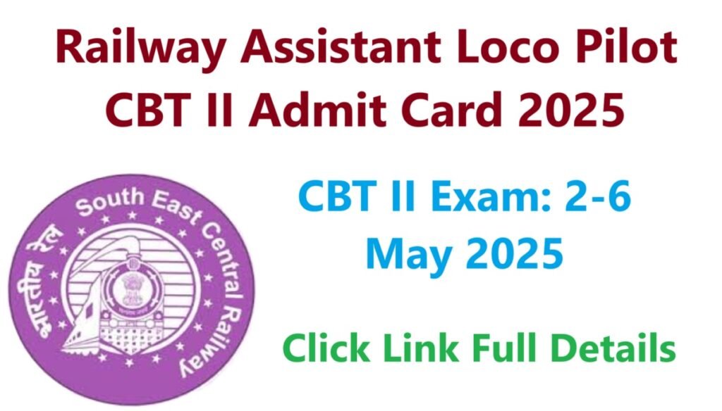 Railway Assistant Loco Pilot CBT II Admit Card 2025