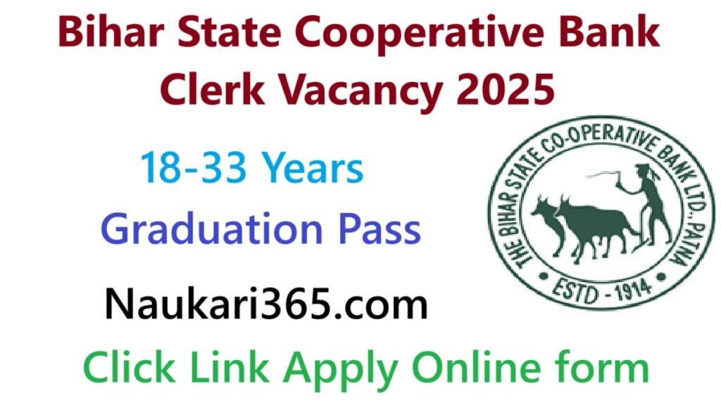 Bihar State Cooperative Bank Clerk Vacancy 2025