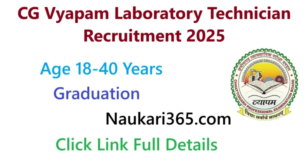 CG Vyapam Laboratory Technician Recruitment 2025