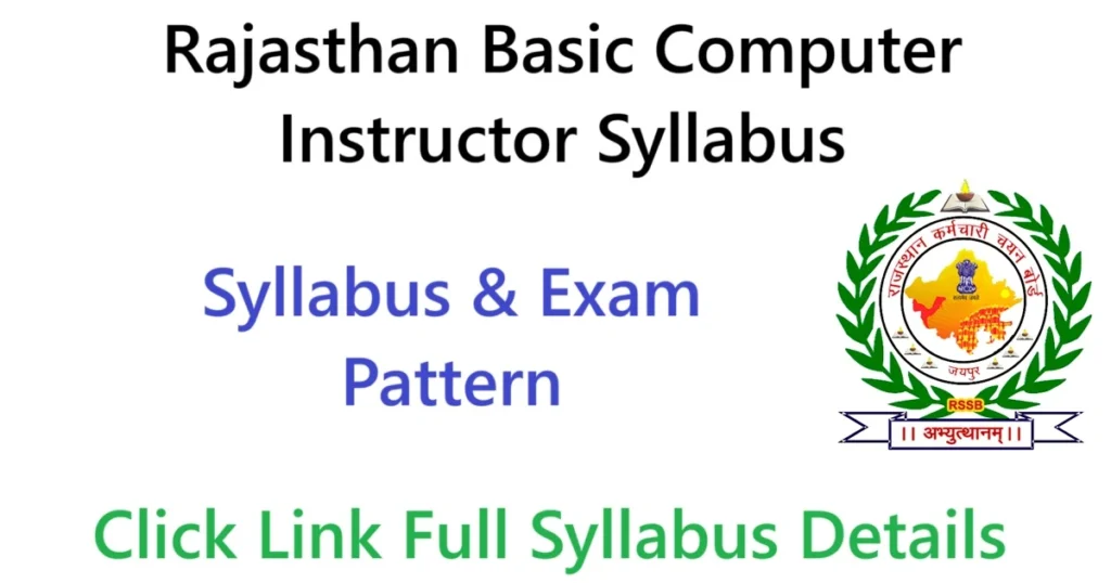 Rajasthan Basic Computer Instructor Syllabus